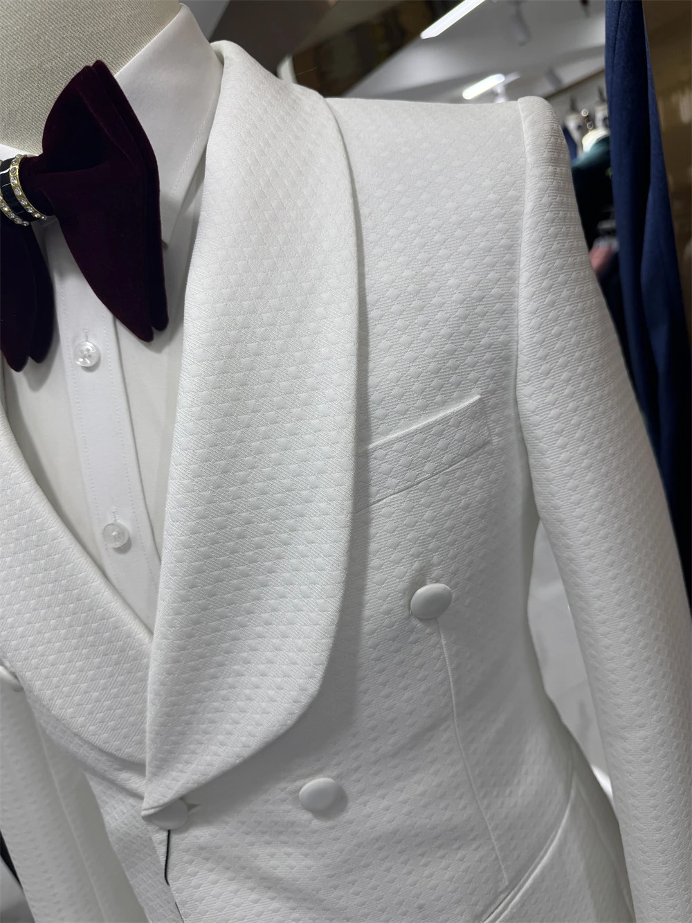 3-Piece Wedding Suit for Men Double Breasted Blazer Vest and Pants Set Groom Tuxedo Man Suits Formal Party Tuxedo 250214