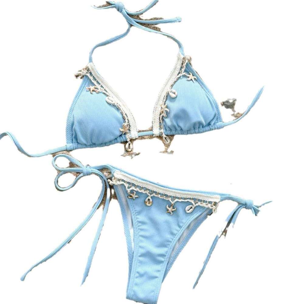Women 2025 New Shell Beach Bikini Sexy Hanging Neck Strap Swimsuit Gather Maillot De Bain Swimsuit Designers Bikini Swim Suit New Product