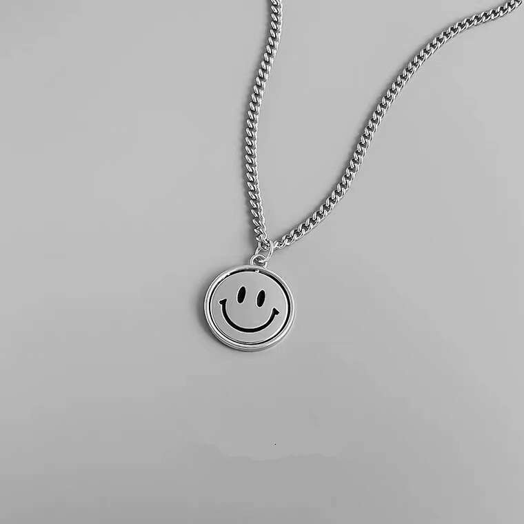 Rotating Smig Face Necklace Hip Hop Pendant Flipped Expression Artistic Men and Women Trendy Mood New Sweater Chain