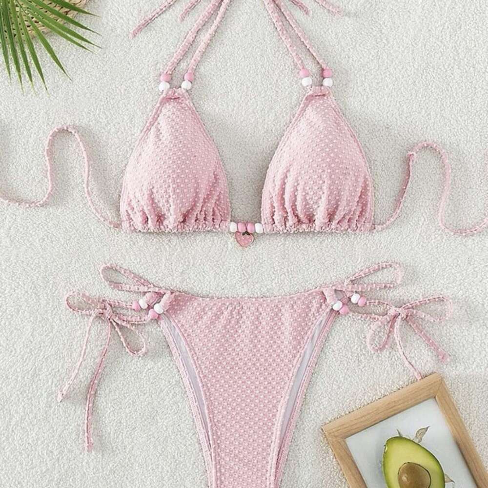 New Sexy Bikini Solid Color Women's Swimsuit Porno Bikini Designer Swimwear Designer Bathing Suits Women Triangle Bikini Holiday One Piece Swimsu