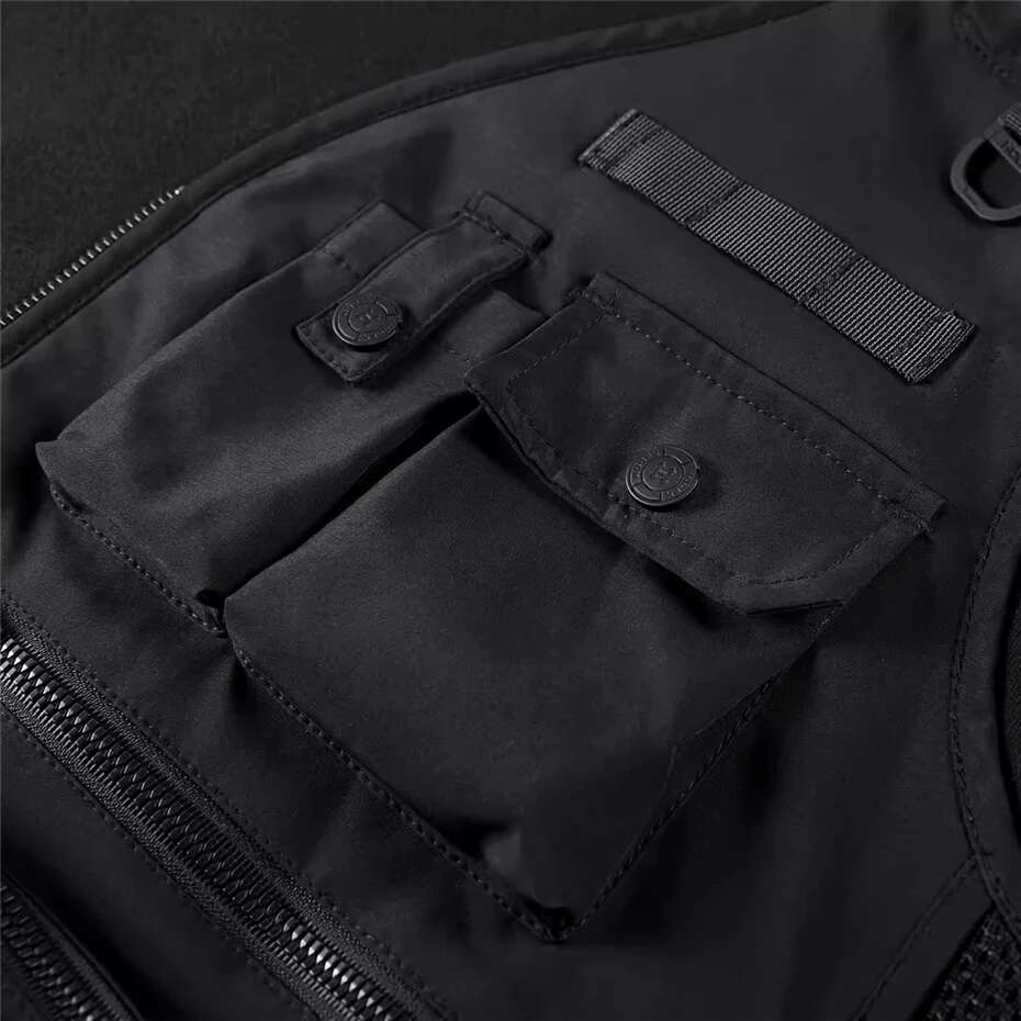 Black Techwear Men Streetwear Patchwork Cargo Hoodies Spring Autumn Pullover Male Function Design Hooded Sweatshirt