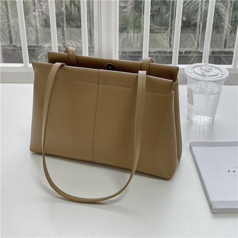 Women's Large Capacity Shoulder Bag - Portable Fashion Tote with PU Leather Design