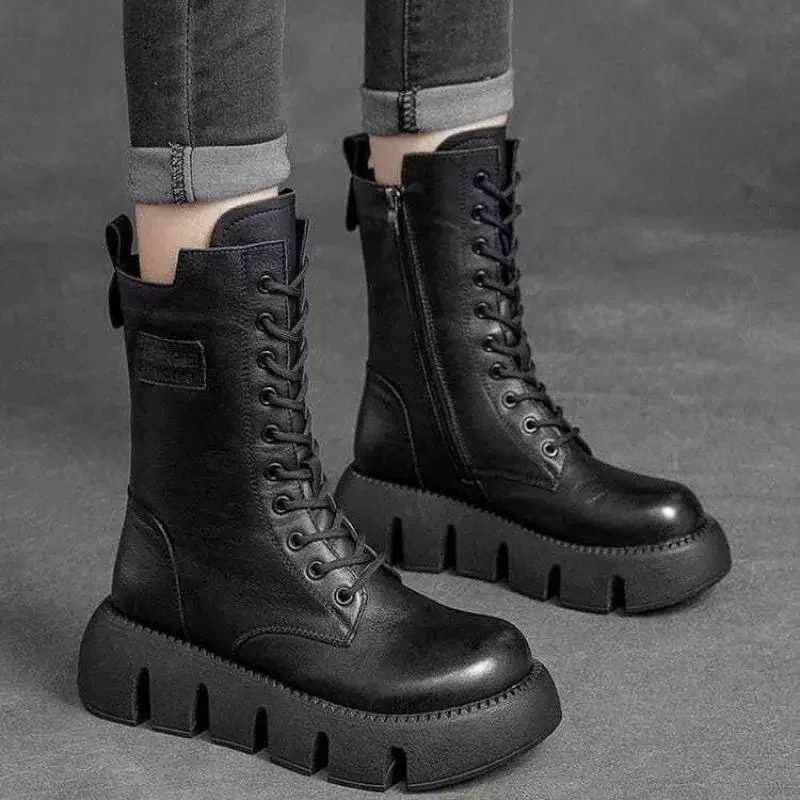 Plush Warm Thick Sole Boots New Fi Womens Warm Platform Shoes Female Waterproof Boot Botas De Mujer Thigh High BootsXJ250217