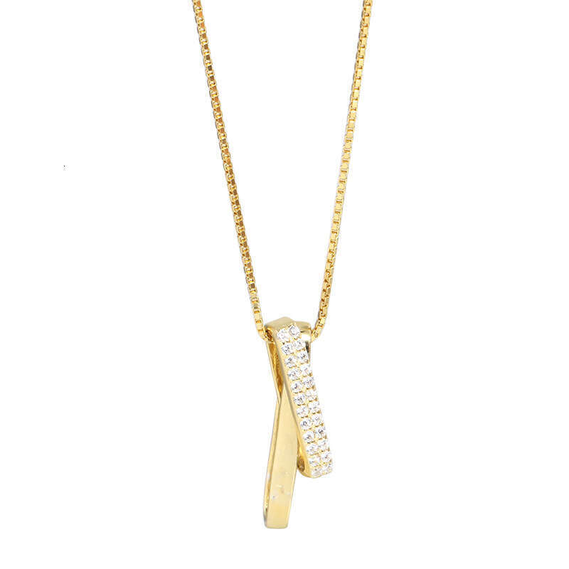 Ticci Pure Sier Geometric Buckle Necklace 2023 New Women's Instagram Minimalist Collar Chain Light niche