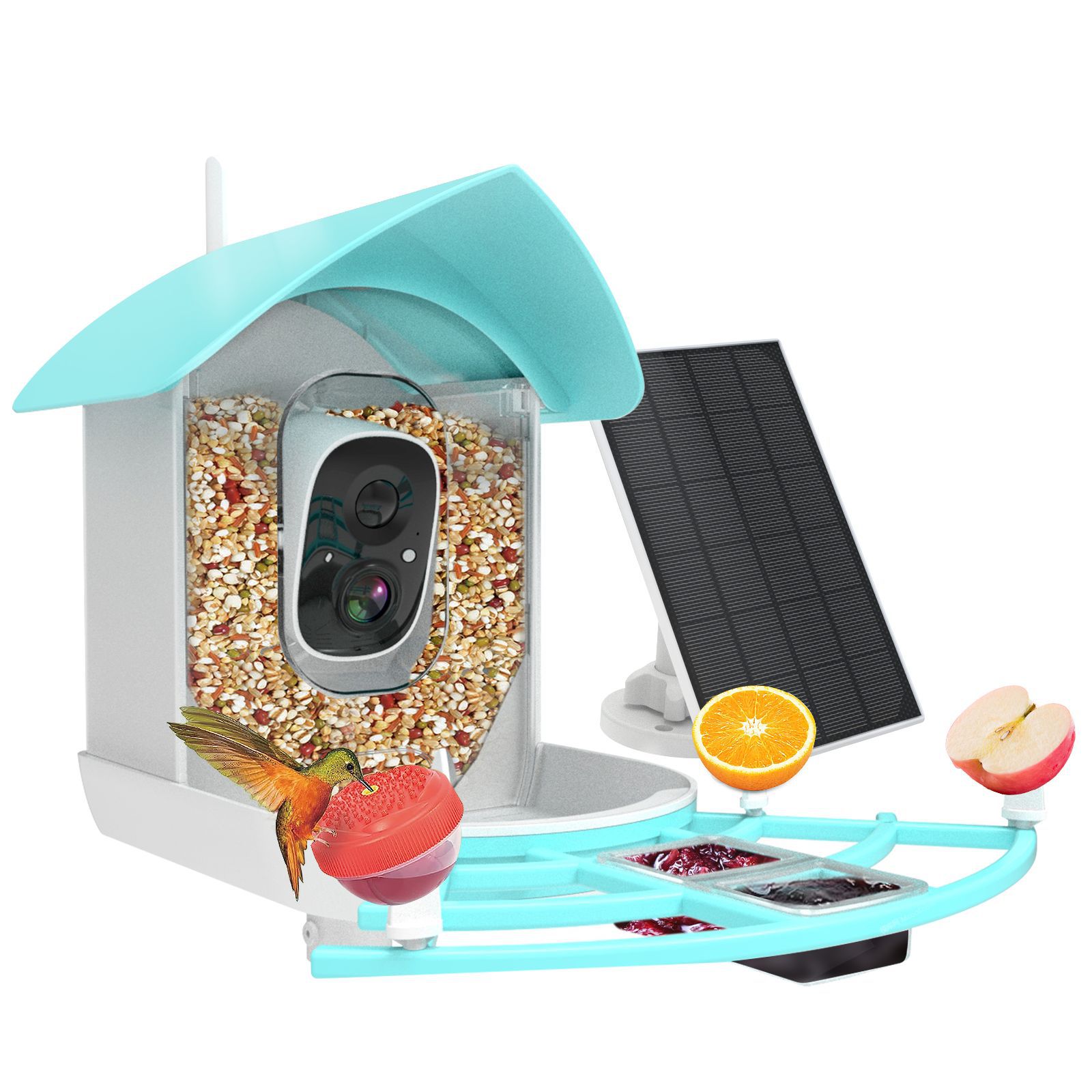 Outdoor Waterproof Bird Camera for Monitoring - Integrated Smart Recognizer & Solar Charging