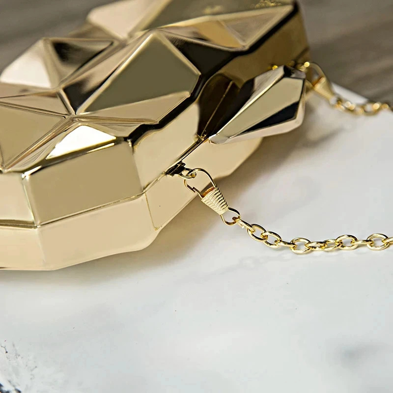 Gold Acrylic Box Geometric Evening Bag Clutch bags Elegant Chain Women Handbag For Party Shoulder WeddingDatingParty 250213