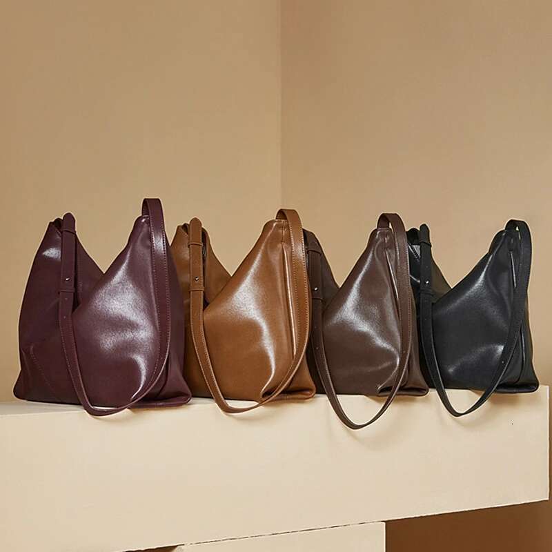 Hifashion Vintage Genuine Leather Hobo Crossbody Shoulder Bags For Women 2024 Trend Designer Large Capacity Work Ladies Handbags