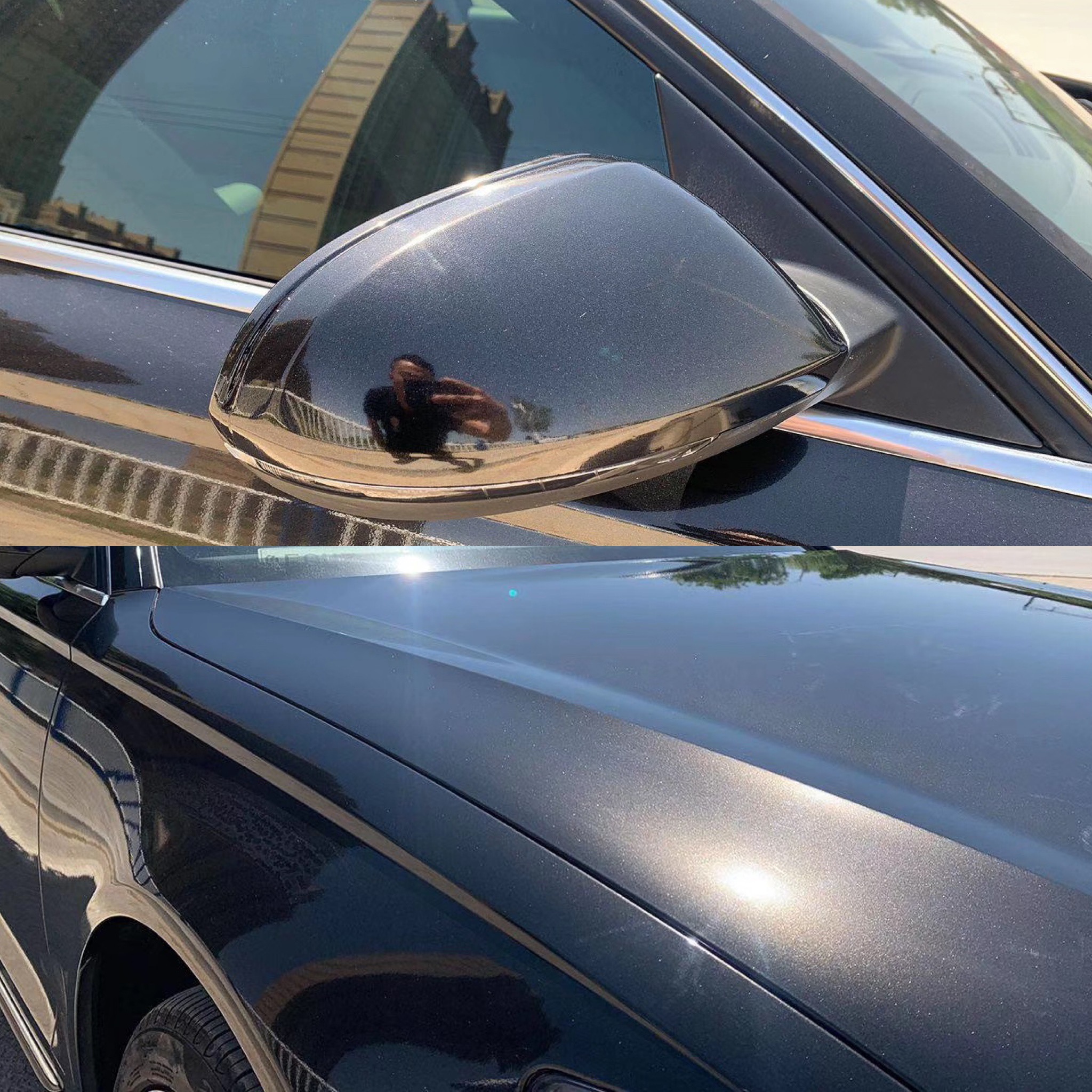 Premium Gloss Metallic Black Vinyl Wrap Sticker Whole Shiny Car Wrapping Covering Film With Air Release Initial Low Tack Glue Self Adhesive Foil 1.52x