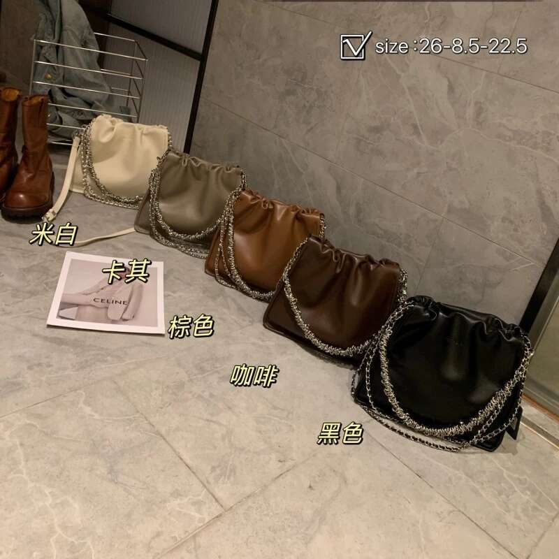 YANATARI Chain Small Dumpg For Women Genuine Leather White Crossbody Shoulder Handbag Female Bag