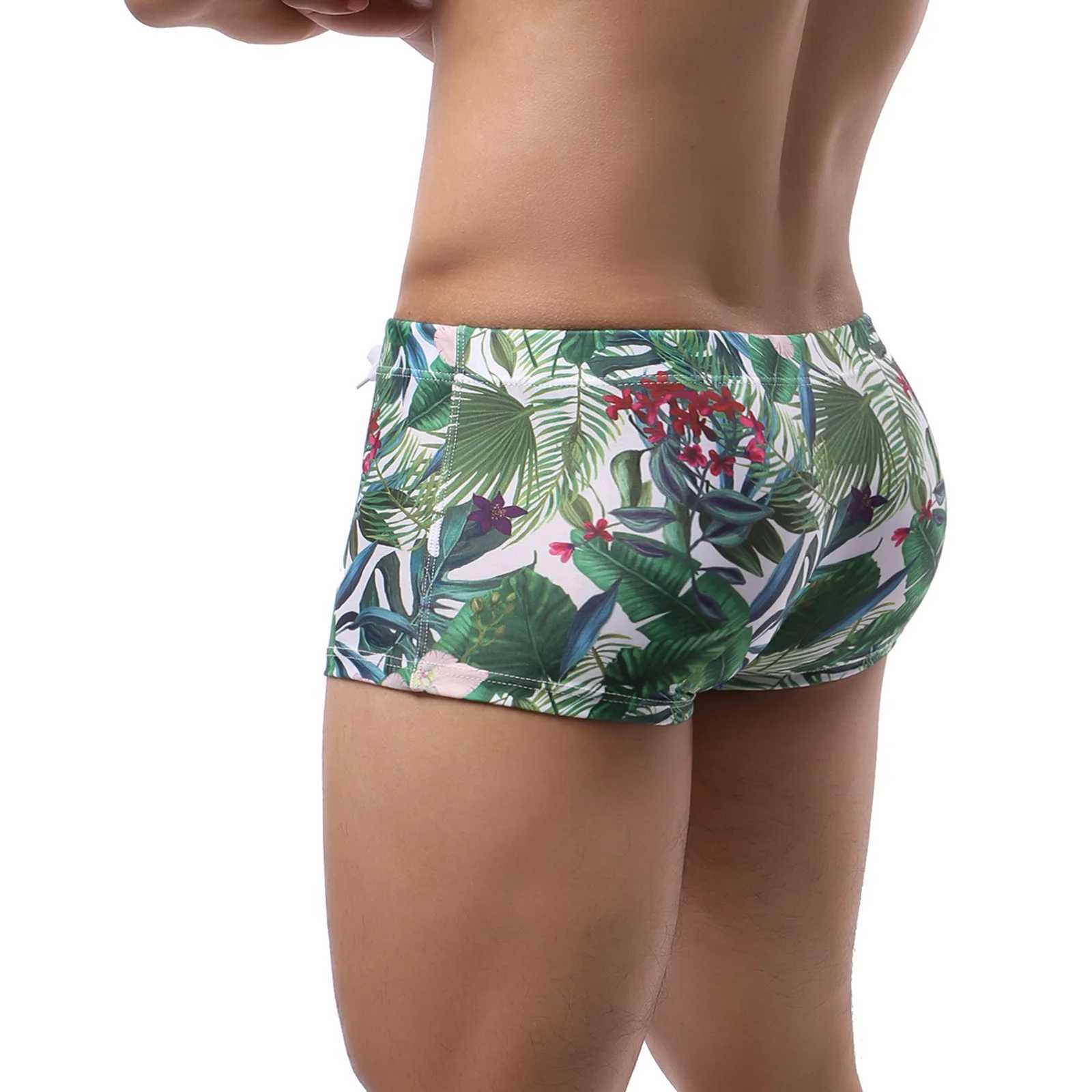 New Arrival Swim Boxer Shorts Beachwear Men Swimwear Sexy Swimming Trunks Swimsuit Quick Dry Bathing Suit Elastic hombre Z260314