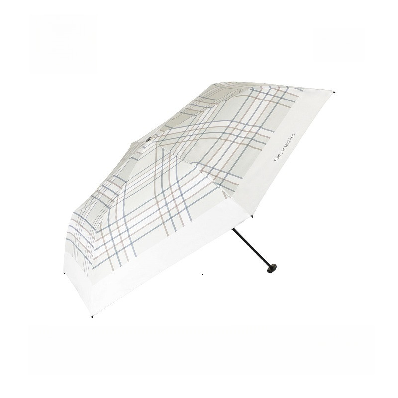 138g Ultralight umbrella Manual folding plaid sun umbrella Sunblock UV protection sunshine and rain umbrella