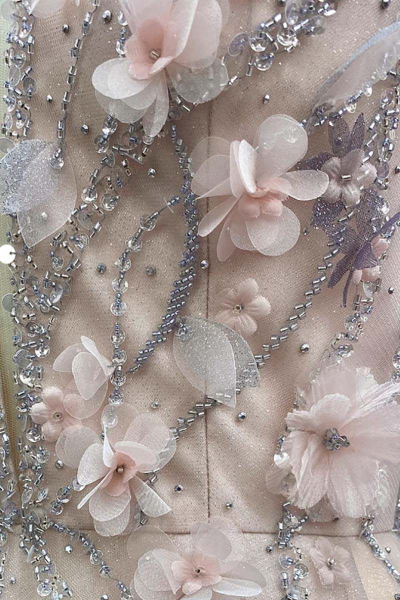 Graceful Pink A-Line Tulle Prom Dresses Appliques Evening Party Dresses Floor-Length Off The Shoulder Gowns Multilayer Special Occasion Customized Ves