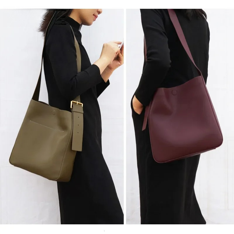 2025 Solid Color Fashion Cowhide Leather Shoulder Bag For Casual Ladies Crossboday Bags Designer Famous Brand Women Totes