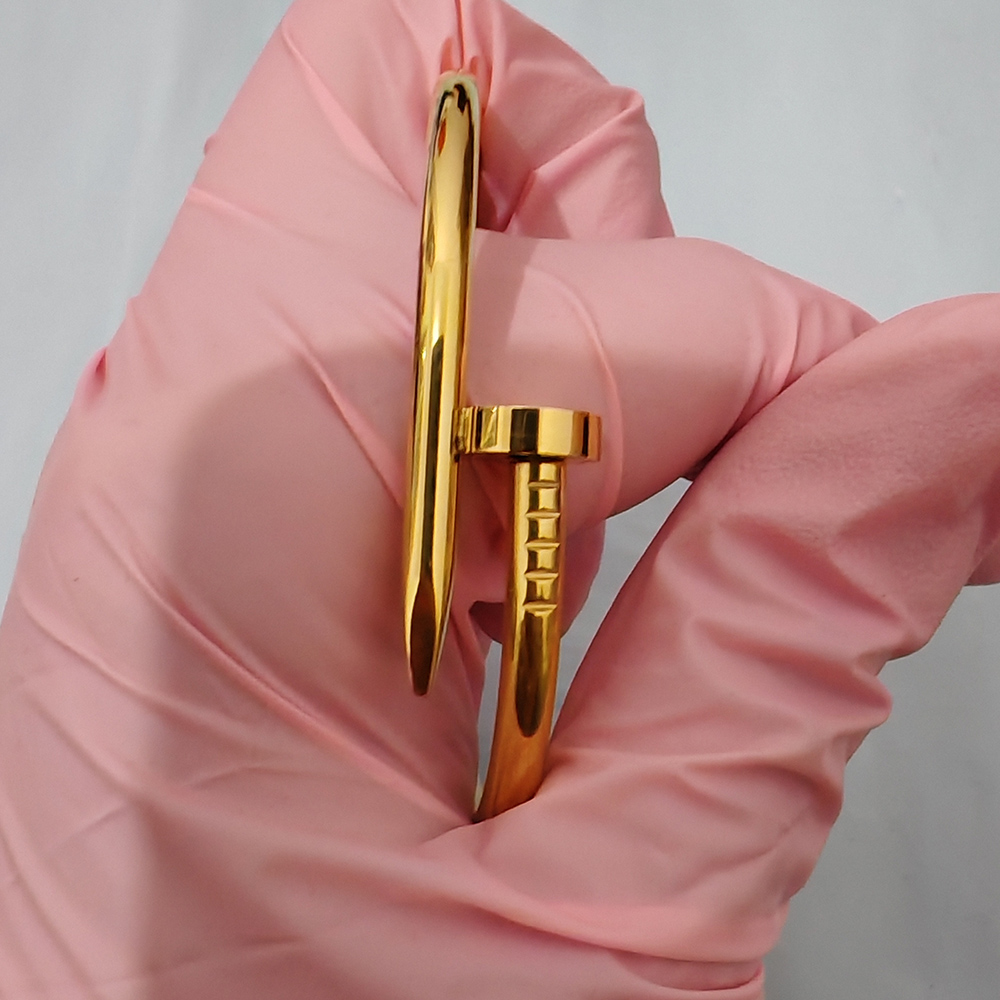 Nail Bracelet Jewelry For Fashion Bangle Steel Alloy Gold-plated Craft Never Fade Designer Luxury Jewelry Wholesale 17cm 19cm With Box Dust Bag 676j3h