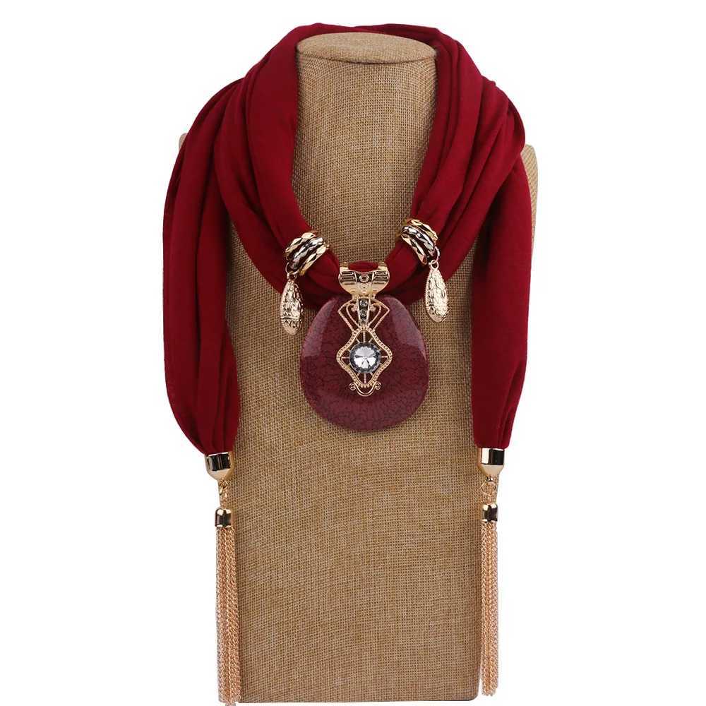 Fashion Women Solid Color Tassel Wr Scarf Multi-style Decorative Jewelry Necklace Pendant Scarf Hijabs Femme Head Scarves W250218