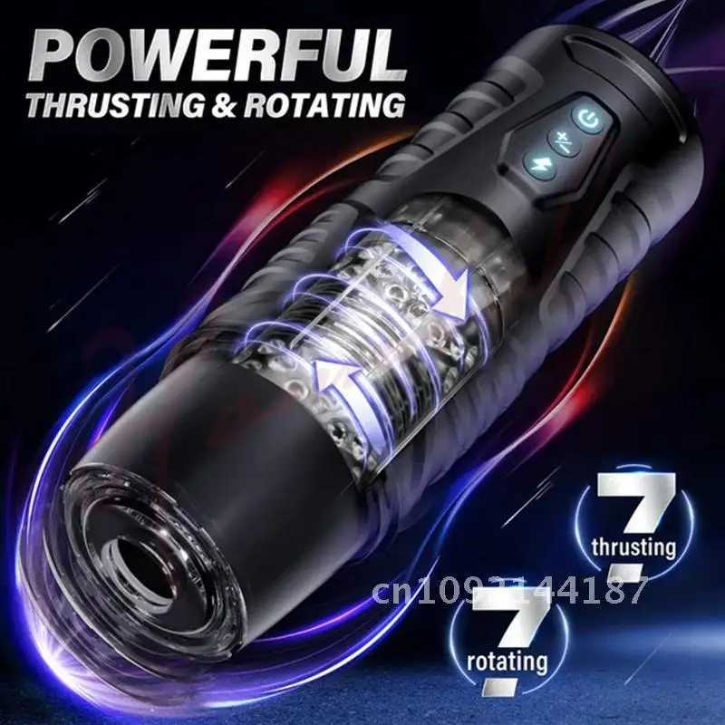 Hannibal Automatic Male Masturbator 7 Thrusting Pocket Modes Masturbator Sex For Cup Rotating Toy For Men Penis Pussy Electric W250218
