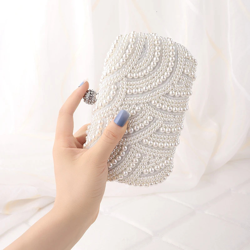 Retro Style ious Dinner Bag Pearl Fashionable Practicaldecoration Women Handbag Party Wave Shape Evening 250213