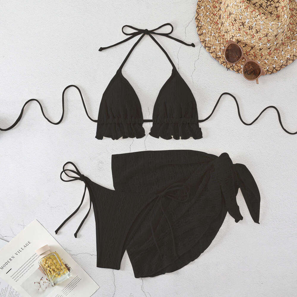 2025 Bikini New Splicing Advanced Sensual Lace Up Hot Spring Swimsuit Women's 3-piece Set Designer Swimwear Porno One Piece Swimsuit New Arrival 