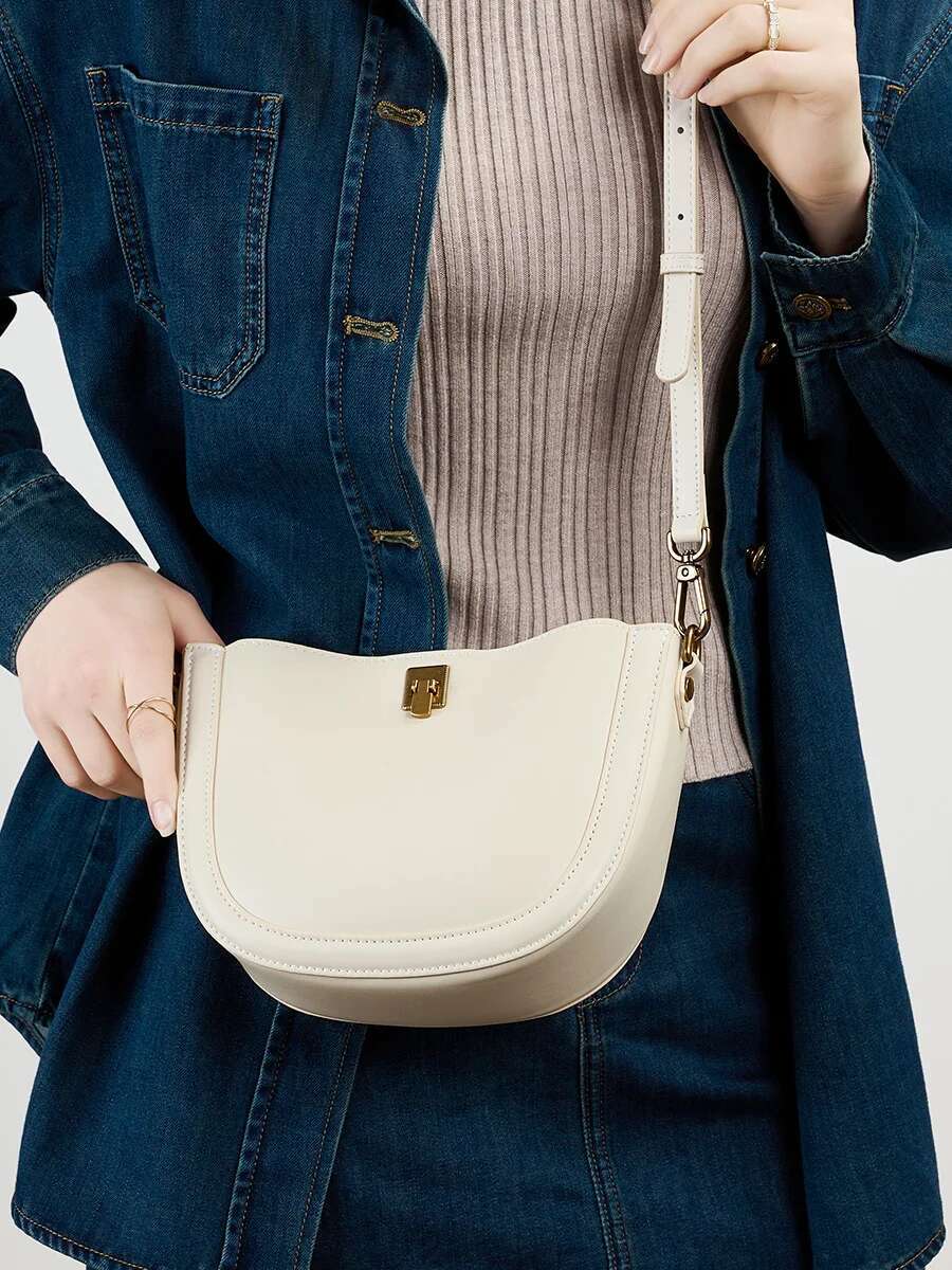 Genuine Leather Woman Cowhide Shoulder Soft Leather Minimalism Bags Womens High Quality 2024 Ladies Crossbody Bag