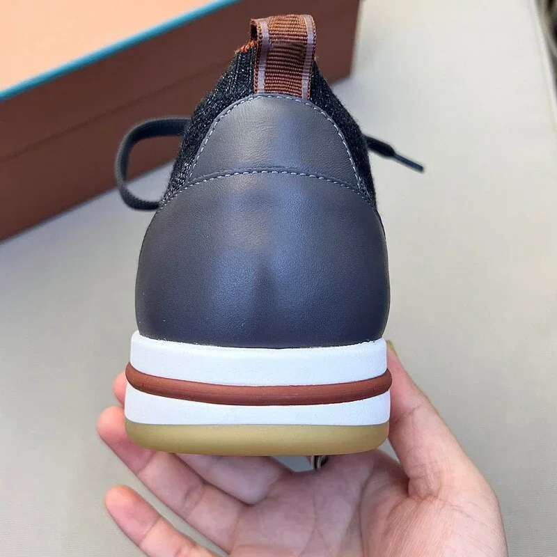 2024 New Men's Slip-on Low-top Breathable Knitted Sneakers Lightweight Non-slip Footwear Thick Bottom Shoes