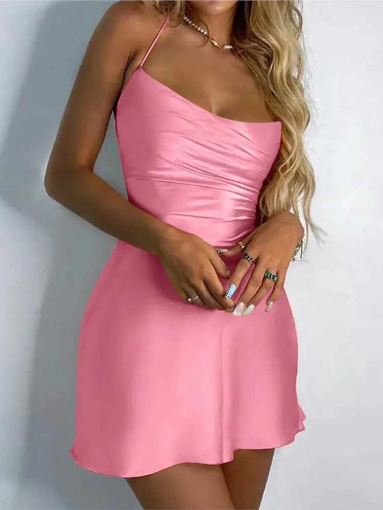 Basic Casual Dresses Leopard Print Sexy Short Dress Women Slveless Backless Bodycon Mini A-line Dress 2024 Summer Fashion Sling Party Dresses Woman H2