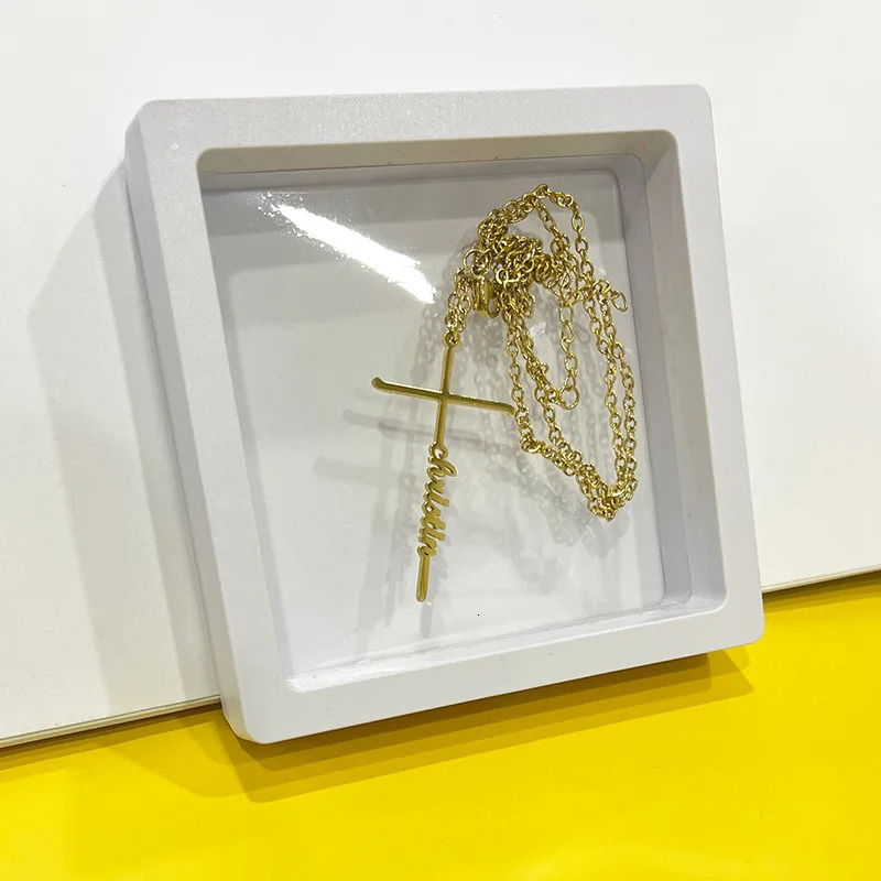 28 Styles Selling Custom Necklace Trendy Customized Chains Jewelry For Women Personalized Nameplate Heart Cross Pendant 250210