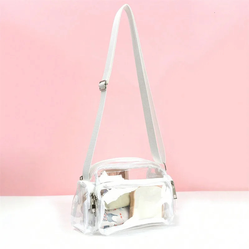 1PC Stylish Transparent And Lightweight Crossbody Bag Suitable White-Collar Workers Outdoor Travel Shopping 250214