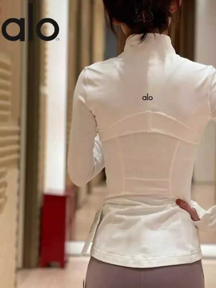 Active Shirts Tees 2025 womens outdoor sports casual zipper jacket wearing long sleeved running windproof jacket H25218