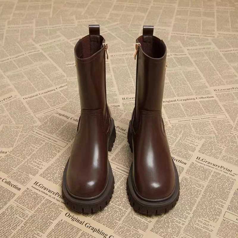 Women Ankle Boots Thick Heels Mature Fi Ccise Genuine Leather Shoes Woman Working Outdoor Casual New Luxury Brand WomanXJ250217