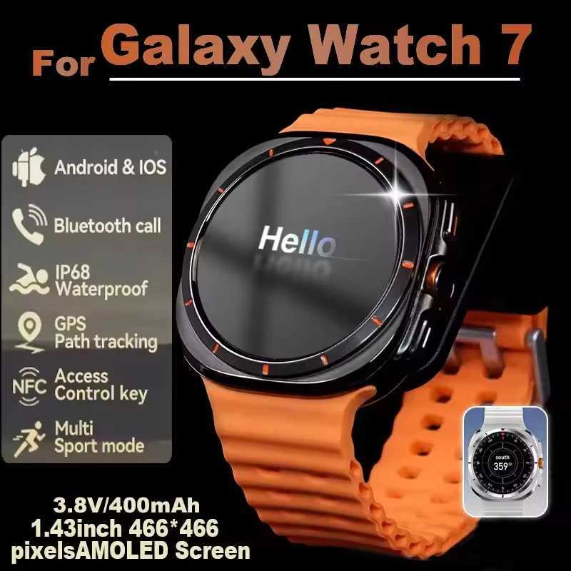 For 7 between GPS Cpass NFC Smart Watch Outdoor Sports Man AMOLED BT Call IP68 Galaxy 6 Upgraded Smartwatch Y250218