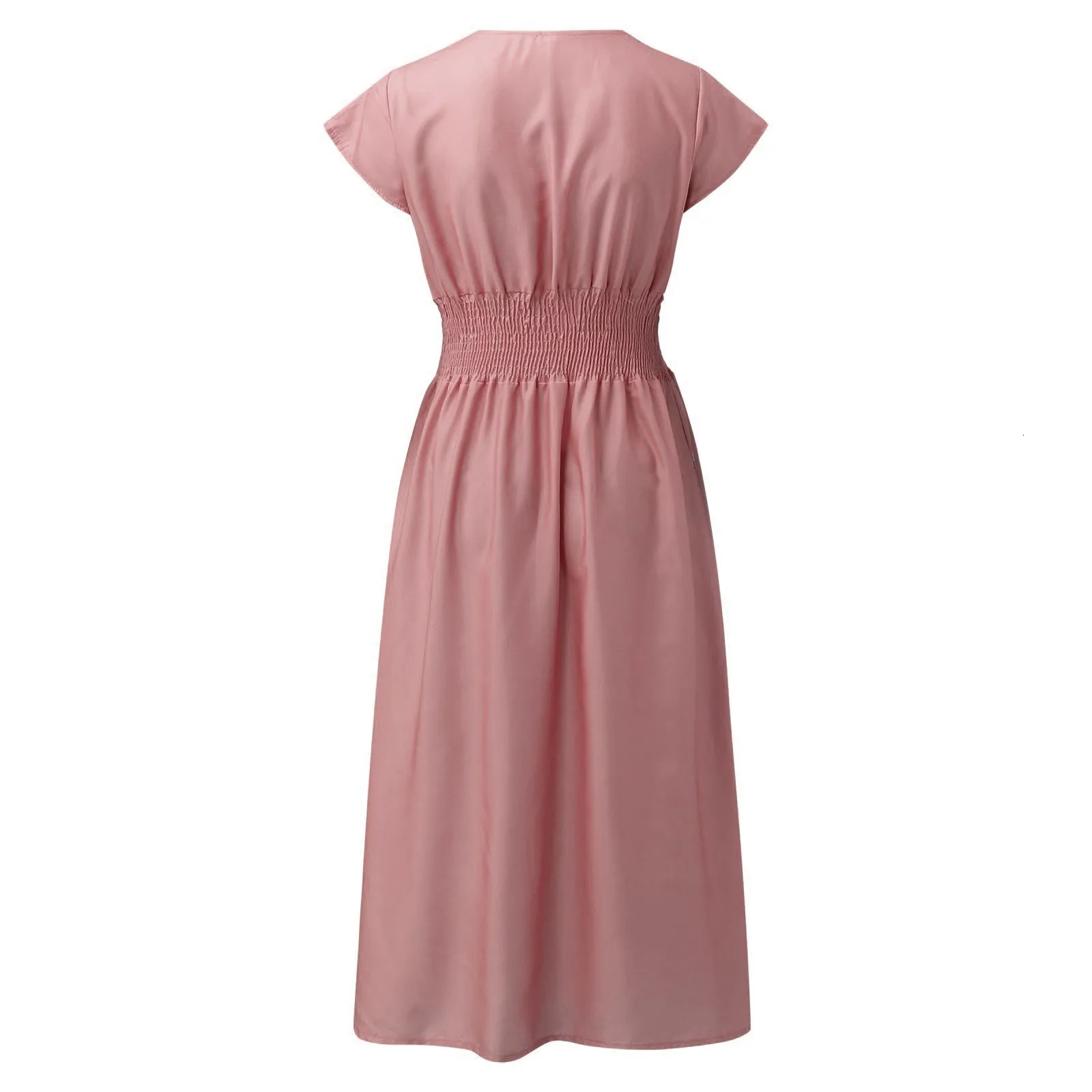 Bohemian beach dress womens pleated V-neck floral retro high waisted A-line long sleeved lace jacquard Maxi Sundress 250213