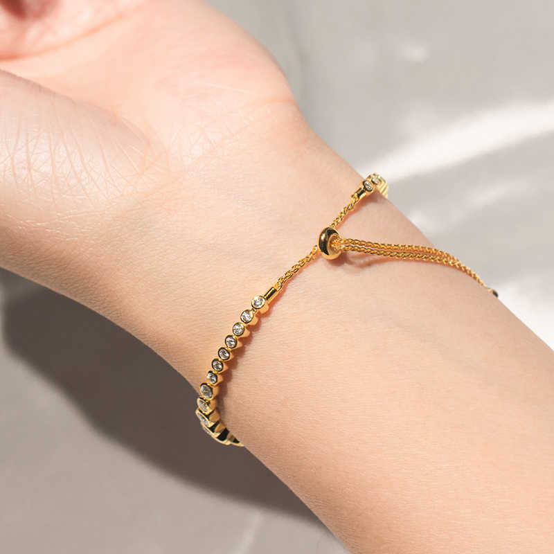 925 Sterling Silver 10k 14k 18k Gold Tennis Bracelet Graduating Bezel Setting Moissanite Diamond Tennis Bracelet