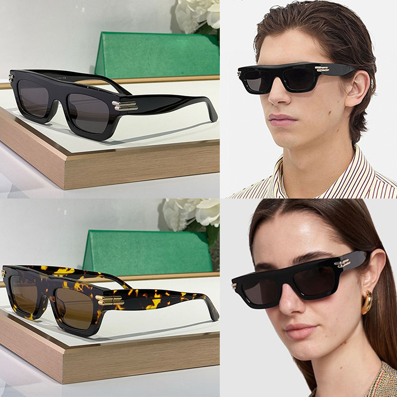 Famous Designer Mitre Square Sunglasses BV1321S Retro Tortoiseshell Color CR39 Lens Glasses Womens Mens Outdoor Trendy Square Frame Sunglasses