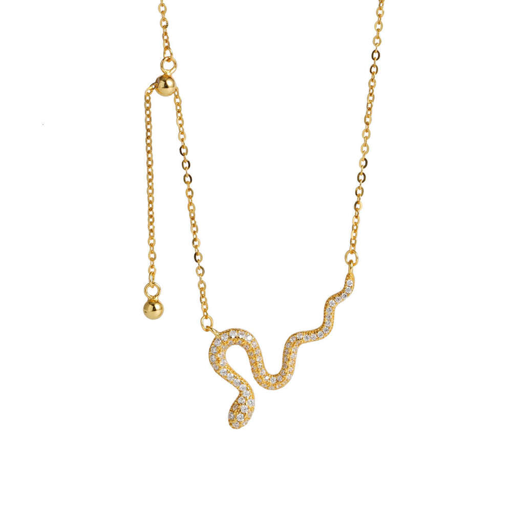 Tiqi S pure sier small female niche design, snake shaped tassel necklace, light high-end jewelry