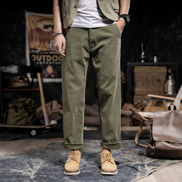American Retro Autumn Versatile Loose Workwear Casual Pants Men's Trend