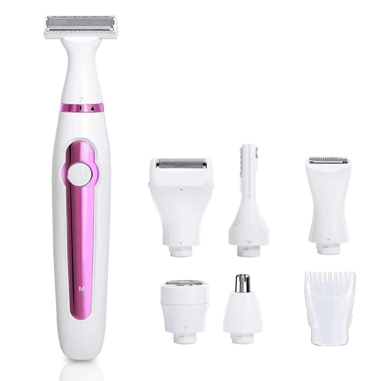 6 In 1 Electric Epilator Hair Shaver Trimmer Painless Cordless Razor For Eyebrow Bikini Leg Under Facial Hair Removal Clipper Z250218