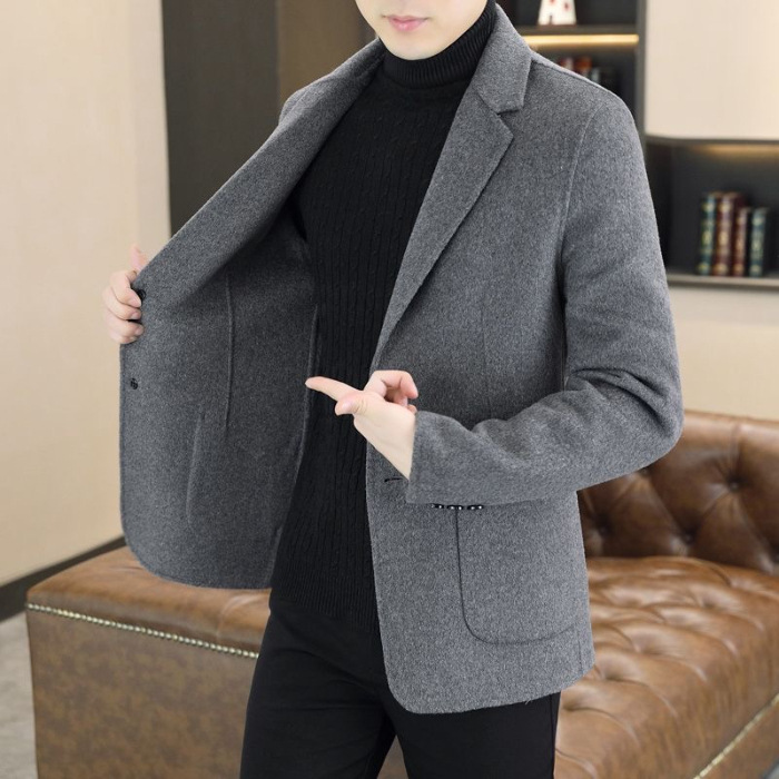 L2181Stylish Men's Woollen Shirt-Jacket - Versatile Business Wear for Cooler Seasons