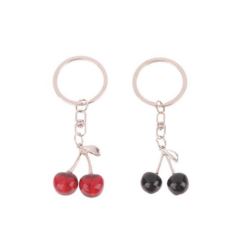 Keychains Lanyards Fashion cherry keychain pendant car key mens gift womens handbag DIY jewelry accessories H250217