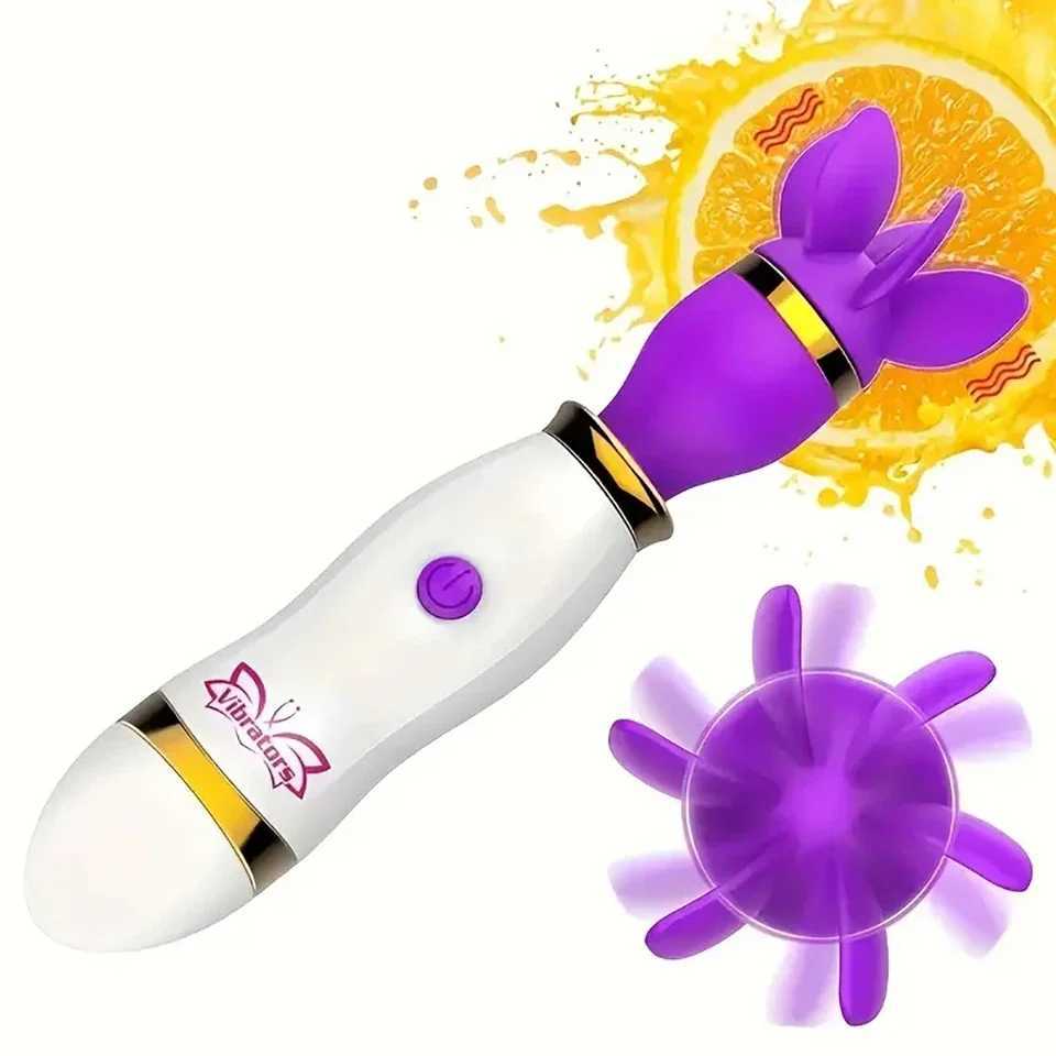 12 Speed Clitoral Stimulator 360 Degree Rotating Female Masturbator Tongue Vibrator AV StickXJ250218