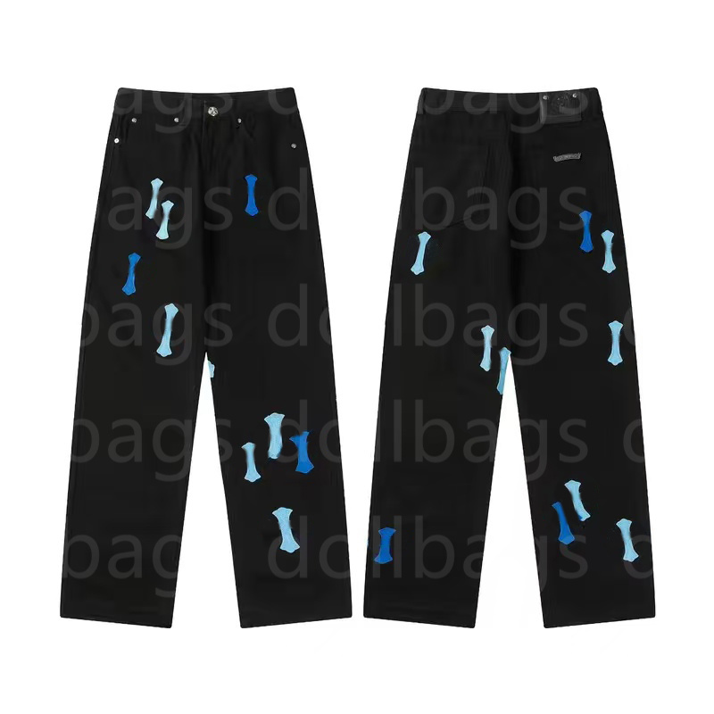 Designer Mens Cross Embroidery Pants Denim Jeans Distressed Ripped Biker Jean Slim Fit Motorcycle For Men Womens High Street Hip Hop