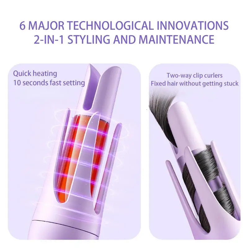 Curling Wand For Long Hair Automatic Intelligent Curling Iron Wavy Hair Curler Portable Hair Curler For Work Dating Daily 250214