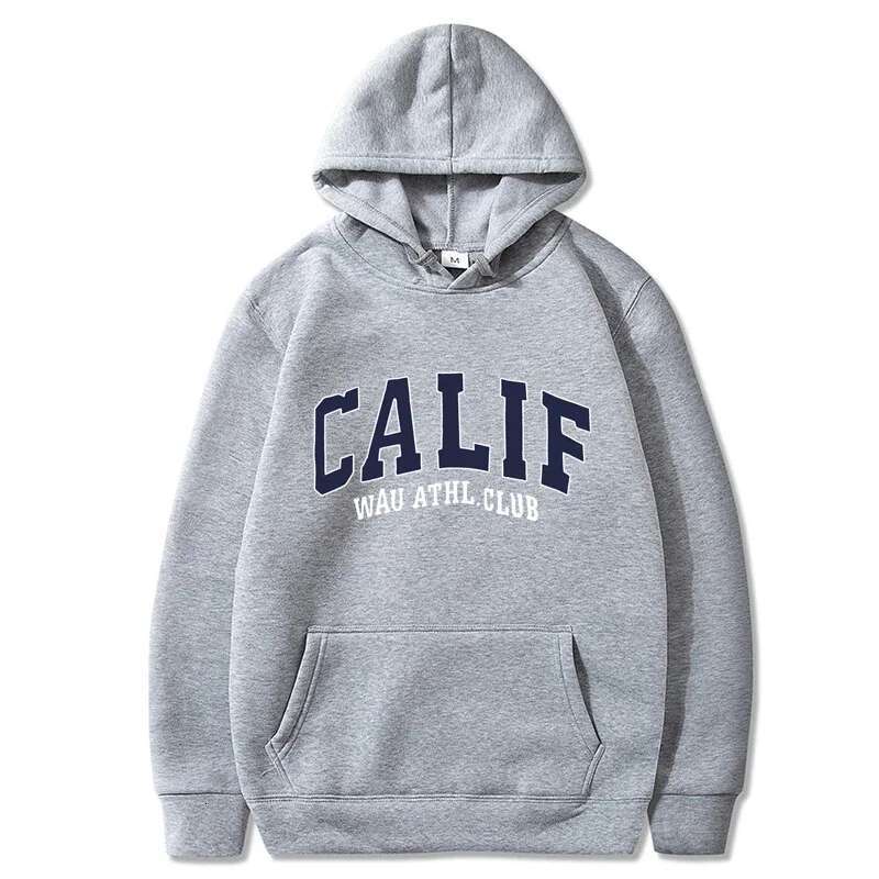 Men and Winter Sweatshirt CALIF Print Hooded Pullovers Korean Fashion Loose Casual Hoodies Fleece Pullover Women Clothing