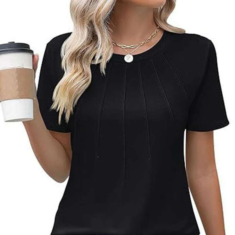 2025 Women's Tshirt Fashion Tops Lace Short Sleeve Business T-shirts Summer Casual Knitted Shirt Designer T Shirt