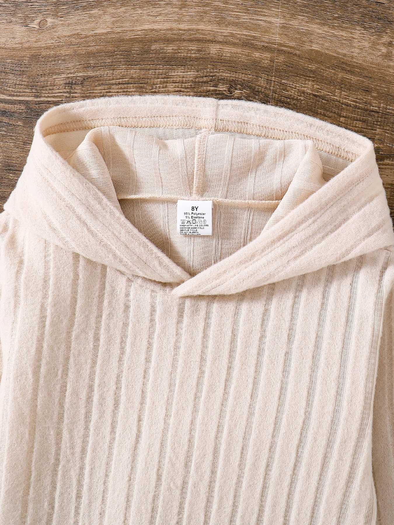 Spring and autumn childrens clothing suitable for girls fashion outdoor leisure sportswear loose apricot hoodie flared pants W250218