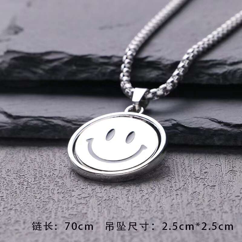 Weeping rotating smig face net red titanium steel necklace sweater chain hip-hop trend pendant mood China-Chic street expression cool