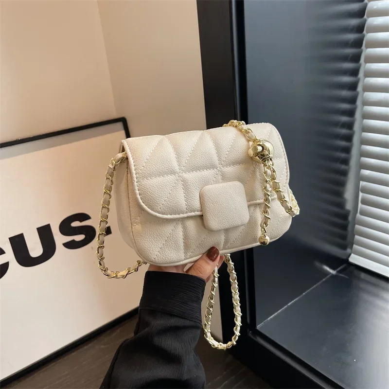 Red Single Shoulder Bag for Women Spring Versatile Chain Crossbody Bags Texture PU Handbags 250217