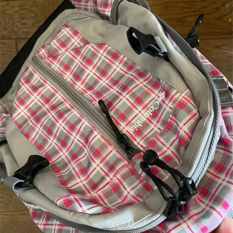 Patchwork Vintage Plaid Harajuku Backpack Fashion High-capacity Trendy Grunge Schoolbags Students Y2k Aesthetic Women Backpacks 250122