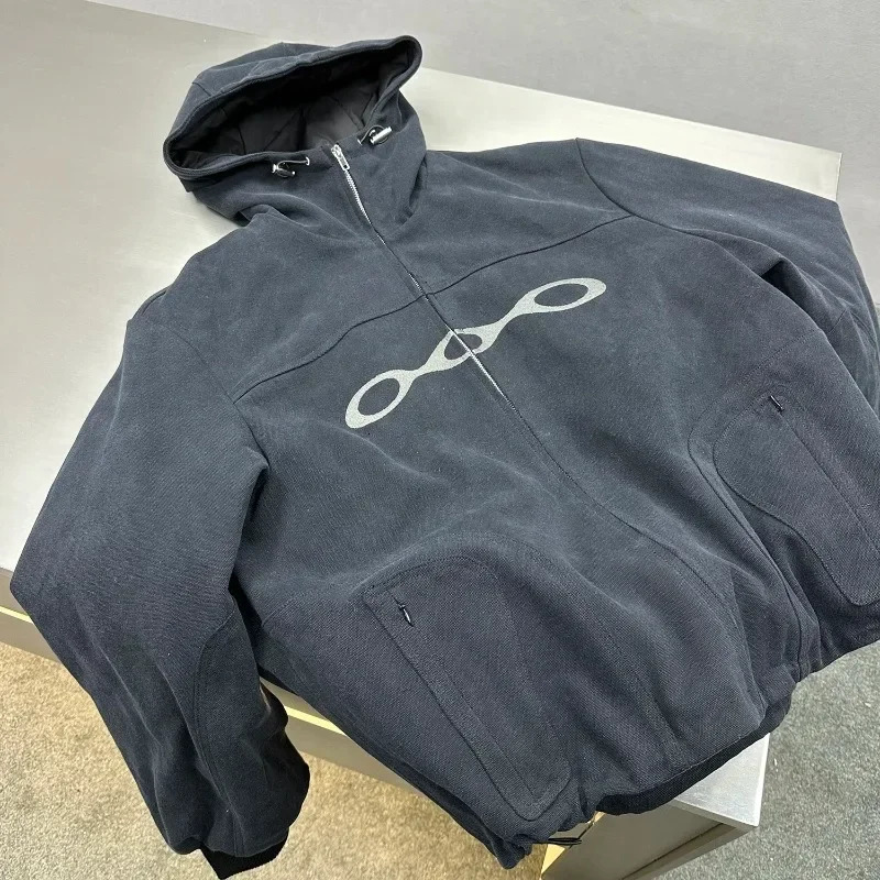 Vintage Wash Zipper hoodie Y2K Jacket Harajuku Hip Hop Alphabet Embroidery oversized hoodie for men and women sweatshirt tops 250214