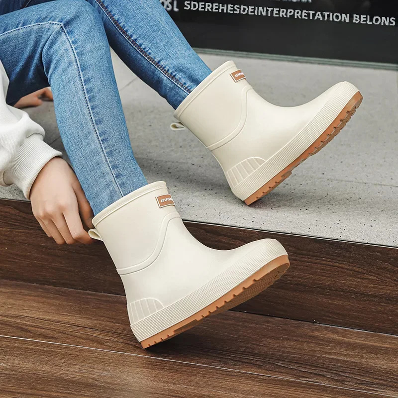 Versatile Adult Womens Rain Shoes Waterproof Non-slip Wearable Comfortable For Grocery Shopping Kitchen Use Soft Sole 250217