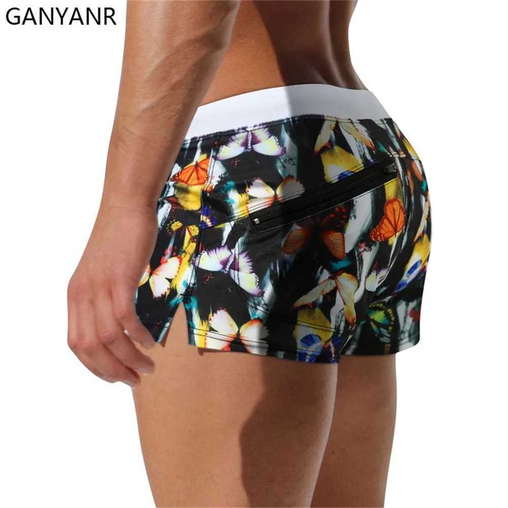 New Arrival GANYANR Men Swim Briefs Swimming Trunks Swimwear beach Shorts Sexy Swimsuit boxer bathing suit surf wear quick dry boardshorts Z260314